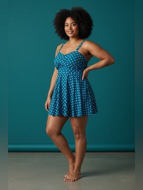 BLOOMCHIC Polka Dot Swimdress with bottom